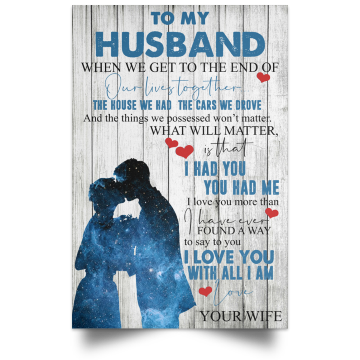 to my husband 2 POSPO Satin Portrait Poster