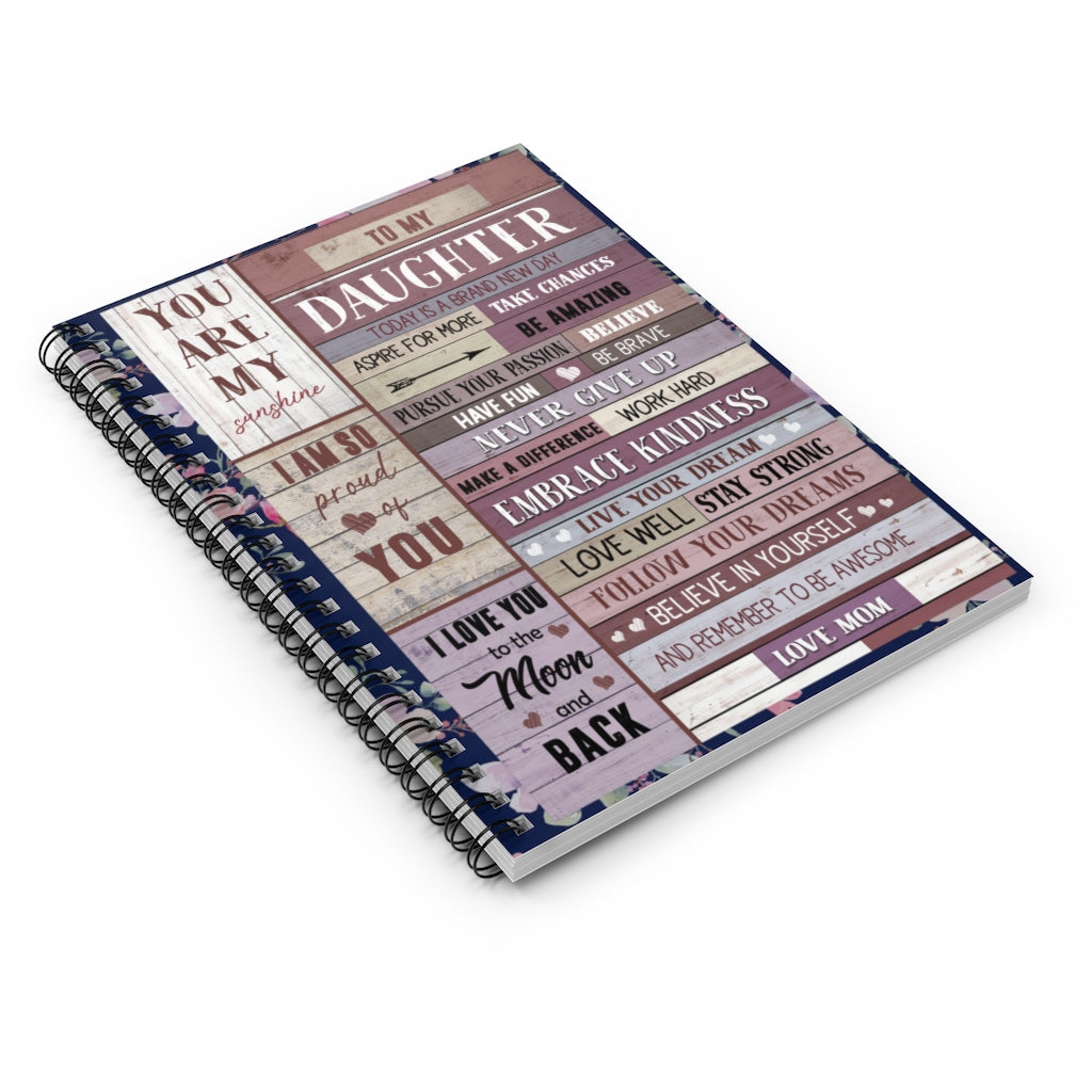Spiral Notebook Personalized to My Daughter Remember to Be Awesome Love from Mom- Gifts for Daughter Gifts for Women, Men Gift Ideas for Loved Ones Ruled Line