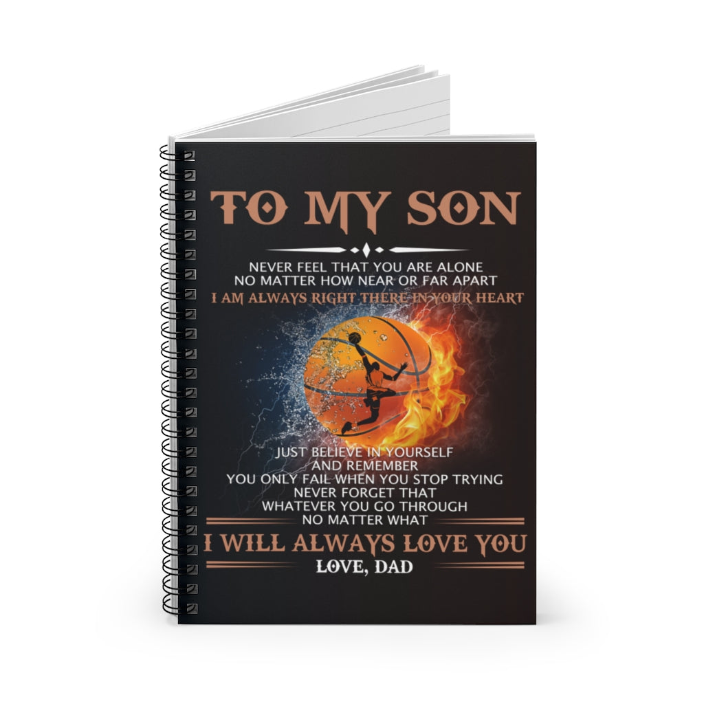 Spiral Notebook - Ruled Line Personalized to My Son Just Believe in Yourself Love from Dad Fleece Sherpa Woven Gifts for Son Arctic