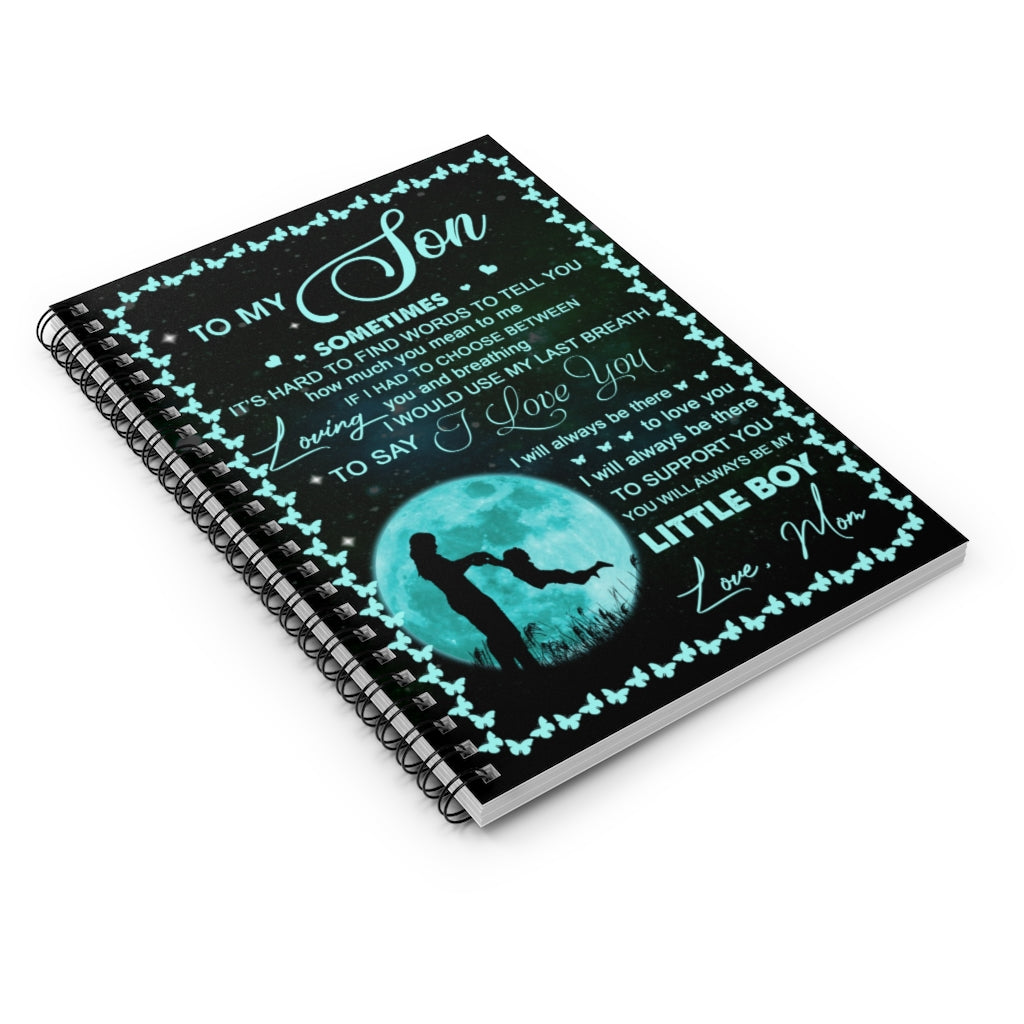 Spiral Notebook Sophia - Present Mom to My Son Blanket Gift - Mom to My Son I Will Always Be There to Support You Ruled Line