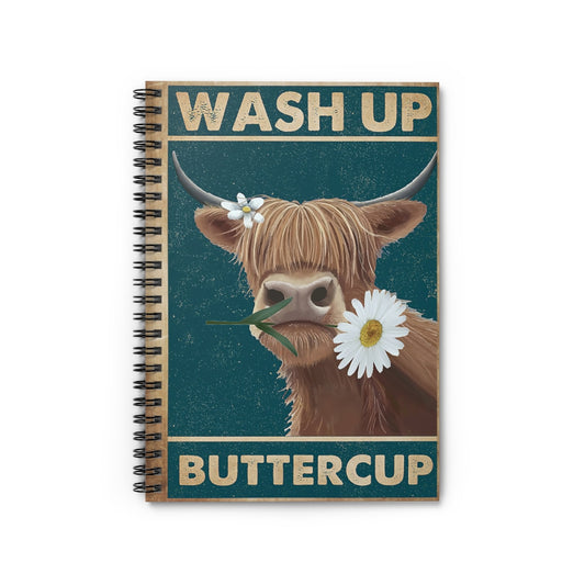 Spiral Notebook - Ruled Line Cattle Wash Up Buttercup Home School Supplies for College Students Subject Notebooks Baby Journal