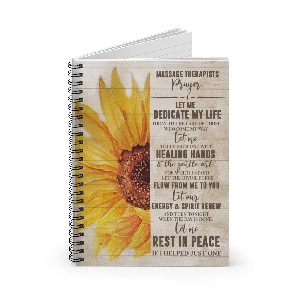 Spiral Notebook - Ruled Line Framed Massage Therapist Prayer Gallery Wrapped - Art Family Friend Awesome Gifts Birthday