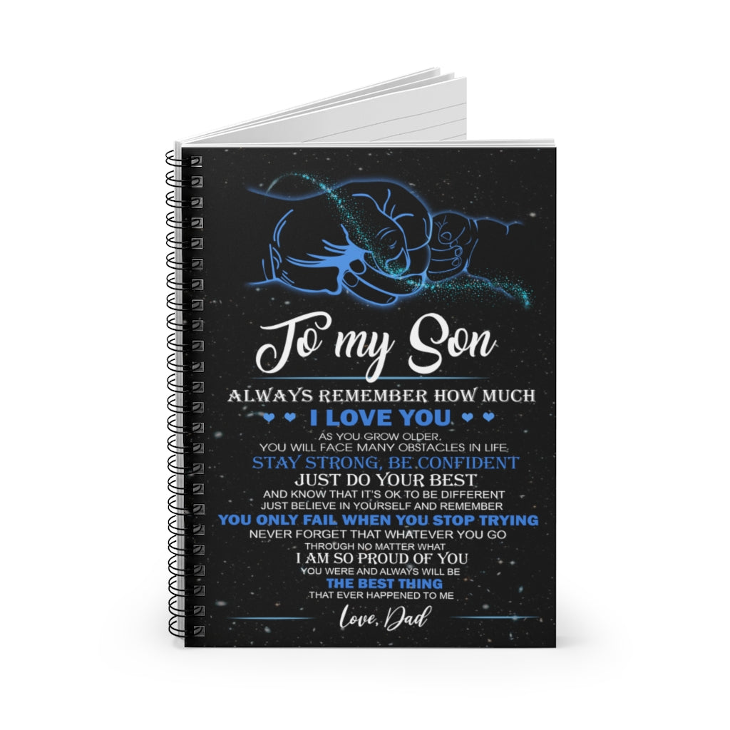 Spiral Notebook Gifts With Gift For Son From Dad - To My Son Ruled Line