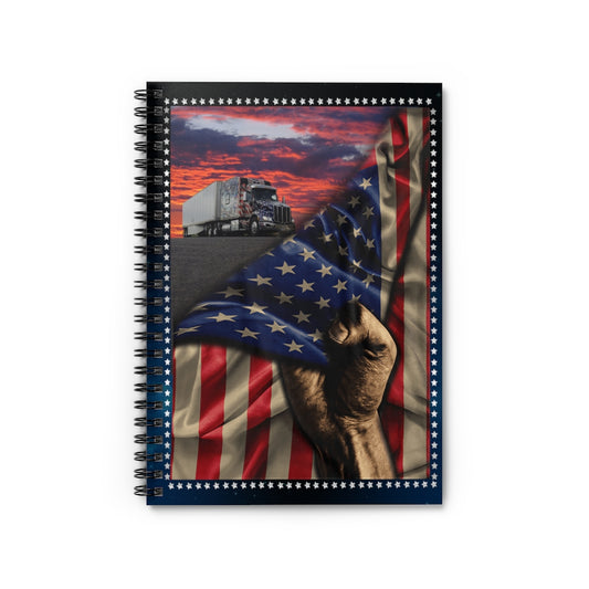 Gifts Trucker American Flag Premium Gift Family Awesome On Birthday Spiral Notebook - Ruled Line Inspirational Ideas Motivational gift Family