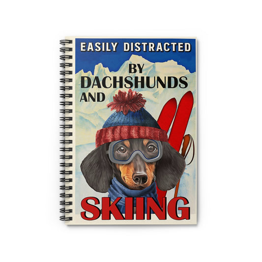 Spiral Notebook Dachshund Ski Club Easily Distracted By Vertical Poster Mum Gift New Parents Gift Ideas Positive Notebook Family Friend Gift Unisex