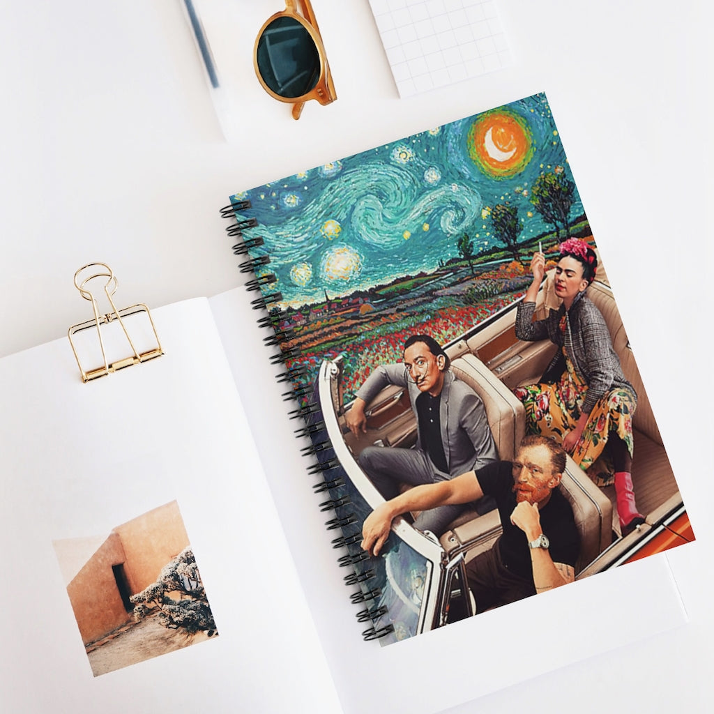 Vigifsana Subject Notebooks Frida Kahlo Salvador Starry Night Spiral Notebook College Ruled Paper, 118 Sheets, Baby Journal Journal for Woman - Party - School Supplies Job Journal