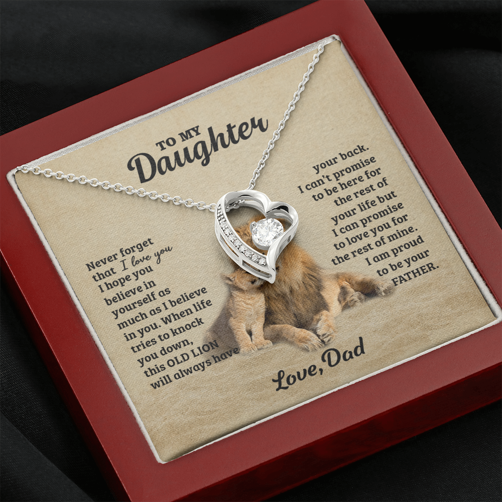 Personalized To My Daughter Gifts From Dad, To My Daughter Lion Dad And Daughter Necklace, Customized Father Daughter Gifts Love, Pendant Necklaces styles On Birthday, Christmas, Anniversary Shineon