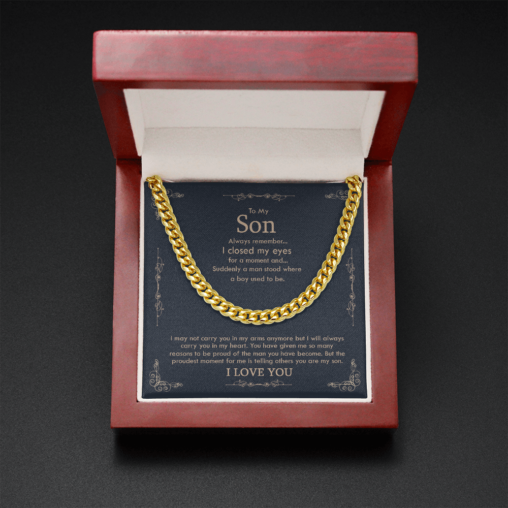thanhsonneck-01 Korafina to My Son from Mom Necklace - Son Jewelry, Necklace Gift for Son from Mom, Small Cross Necklace for Men Boy, Cuban Chain Necklace for Son, Mother to Son Gifts, Gifts for Son Birthday #1