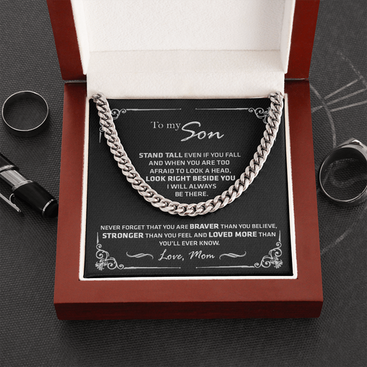 to My Son from Mom Necklace - Son Jewelry, Necklace Gift for Son from Mom, Small Cross Necklace for Men Boy, Cuban Chain Necklace for Son, Mother to Son Gifts, Gifts for Son Birthday #6