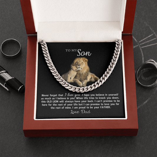 thanhsonlion-02 Personalized To My Son Gifts From Dad, To My Son, Lion Necklace for Son,  Jewelry Son, Customized Father Son Gifts Love On Birthday Christmas, Anniversary Congratulations Grad, Senior Gift