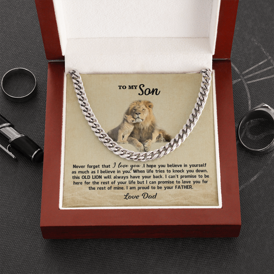 thanhsonlion-01 Personalized To My Son Gifts From Dad, To My Son, Lion Necklace for Son,  Jewelry Son, Customized Father Son Gifts Love On Birthday Christmas, Anniversary Congratulations Grad, Senior Gift