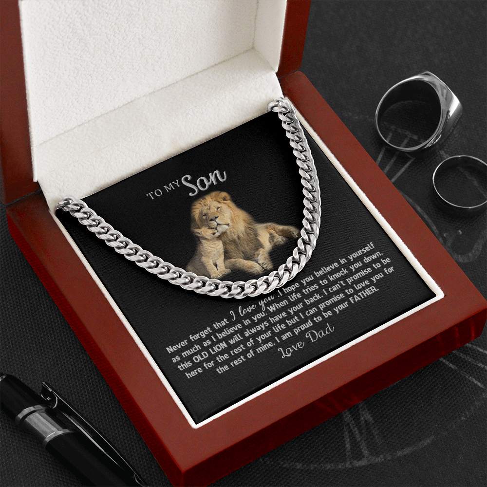 thanhsonlion-02 Personalized To My Son Gifts From Dad, To My Son, Lion Necklace for Son,  Jewelry Son, Customized Father Son Gifts Love On Birthday Christmas, Anniversary Congratulations Grad, Senior Gift