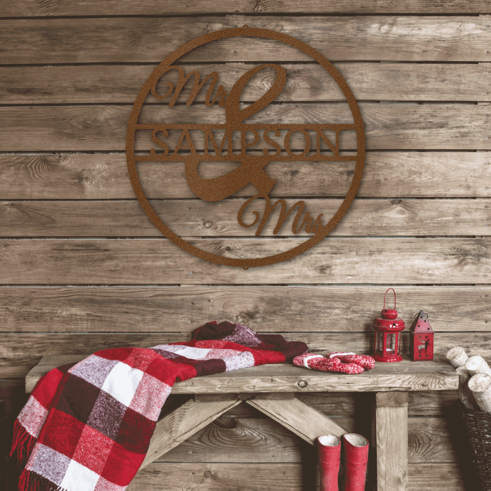 Mr and Mrs Circle Monogram