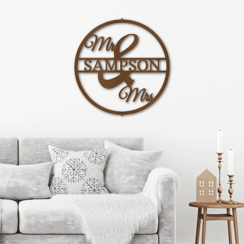Mr and Mrs Circle Monogram