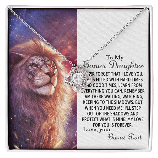 to my bonus daughter, step daughter gifts love knot  To my bonus daughter Neck-02