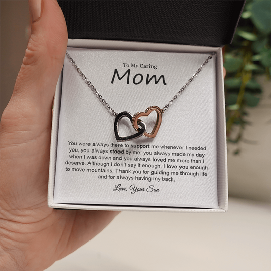10 Mom daughter 2 trai tim necklace