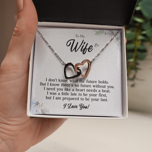 To My Wife 4 Mom daughter 2 trai tim necklace