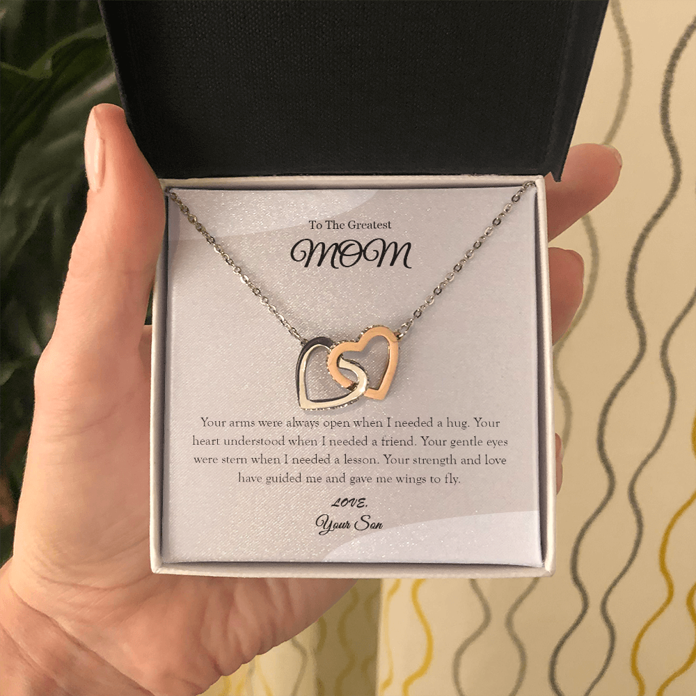 9 Mom daughter 2 trai tim necklace