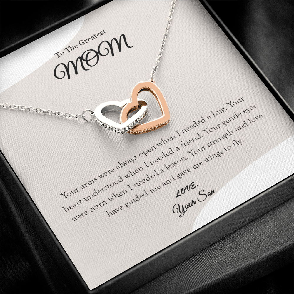9 Mom daughter 2 trai tim necklace