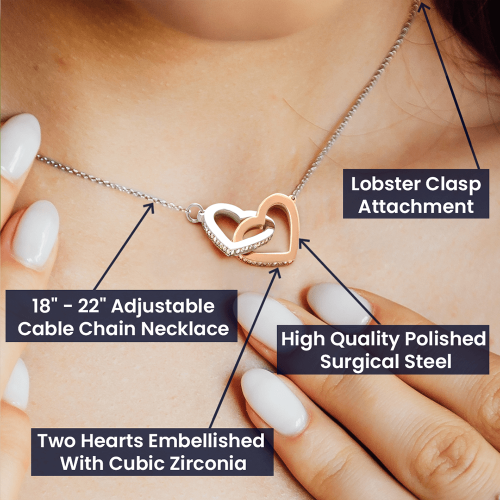 sorrry Mom daughter 2 trai tim necklace
