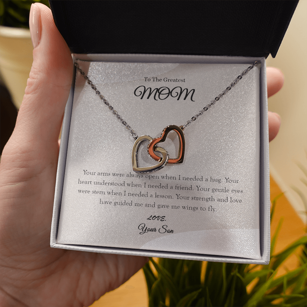 9 Mom daughter 2 trai tim necklace