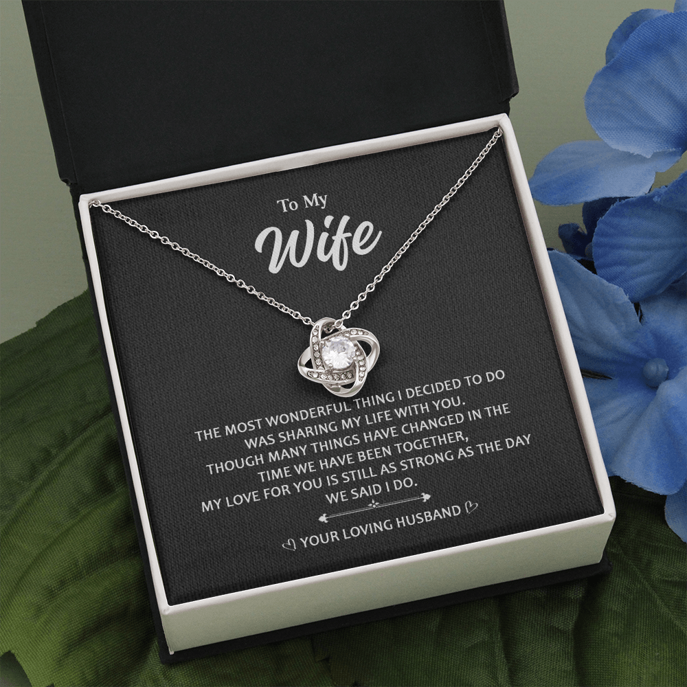 To My Wife 2 Love Knot Necklaces With Box Card 001