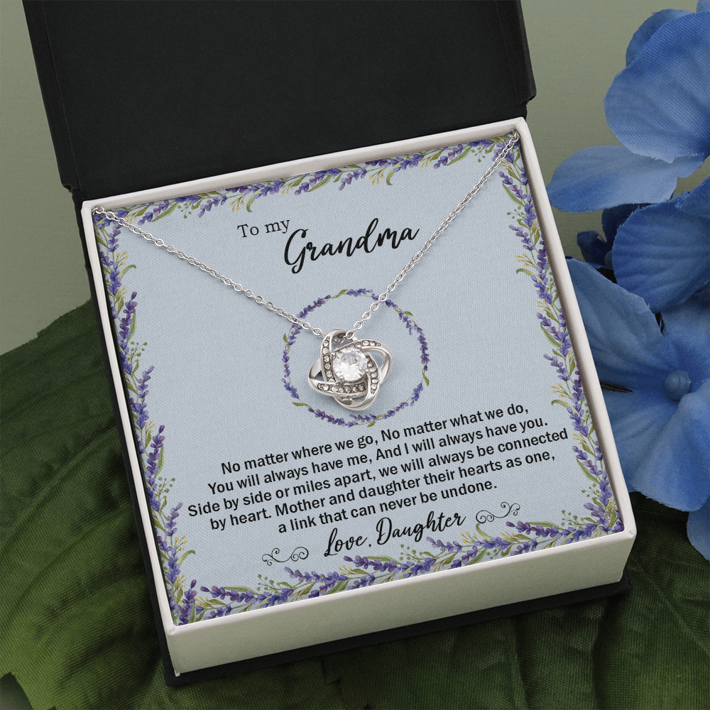 grandma-01 Love Knot Necklaces With Box Card 001