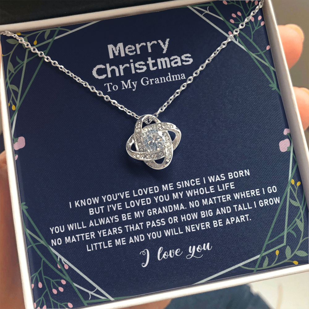 grandma-04 Love Knot Necklaces With Box Card 001