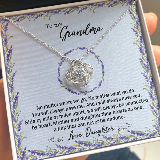 grandma-01 Love Knot Necklaces With Box Card 001