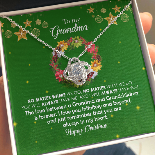 grandma-05 Love Knot Necklaces With Box Card 001