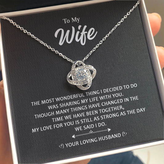 To My Wife 2 Love Knot Necklaces With Box Card 001