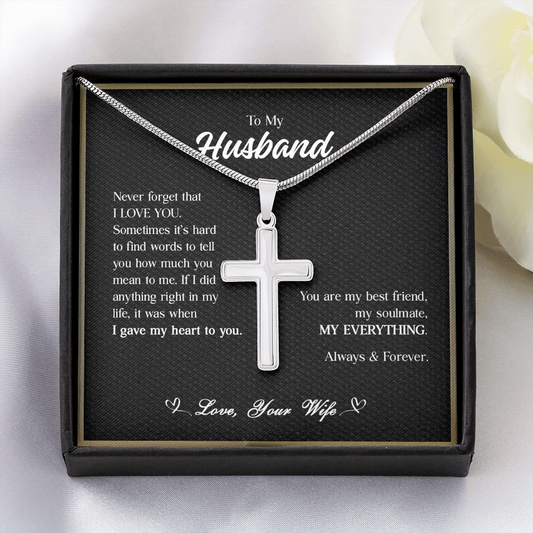 To My Husband Stainless Cross