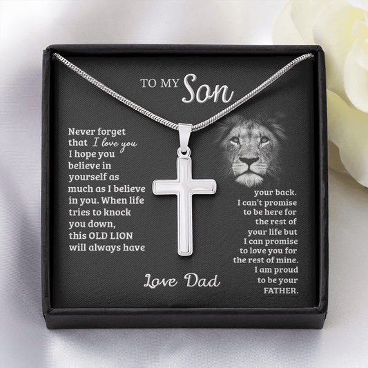 thanhsonlion-03 thanhsonlion-04 Personalized To My Son Gifts From Dad, To My Son, Lion Necklace for Son,  Jewelry Son, Customized Father Son Gifts Love On Birthday Christmas, Anniversary Congratulations Grad, Senior Gift