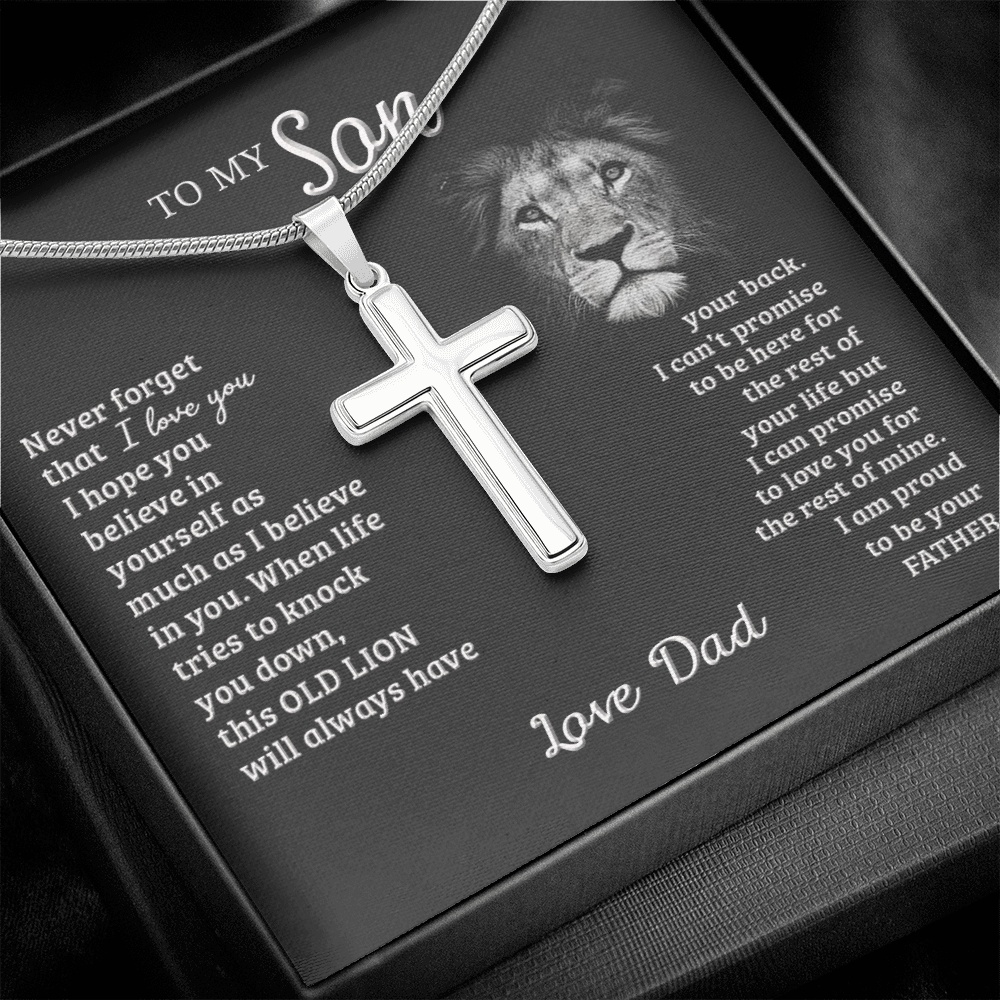 thanhsonlion-03 thanhsonlion-04 Personalized To My Son Gifts From Dad, To My Son, Lion Necklace for Son,  Jewelry Son, Customized Father Son Gifts Love On Birthday Christmas, Anniversary Congratulations Grad, Senior Gift