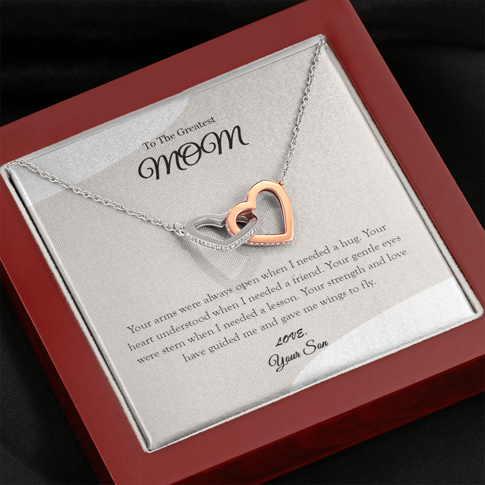 9 Mom daughter 2 trai tim necklace