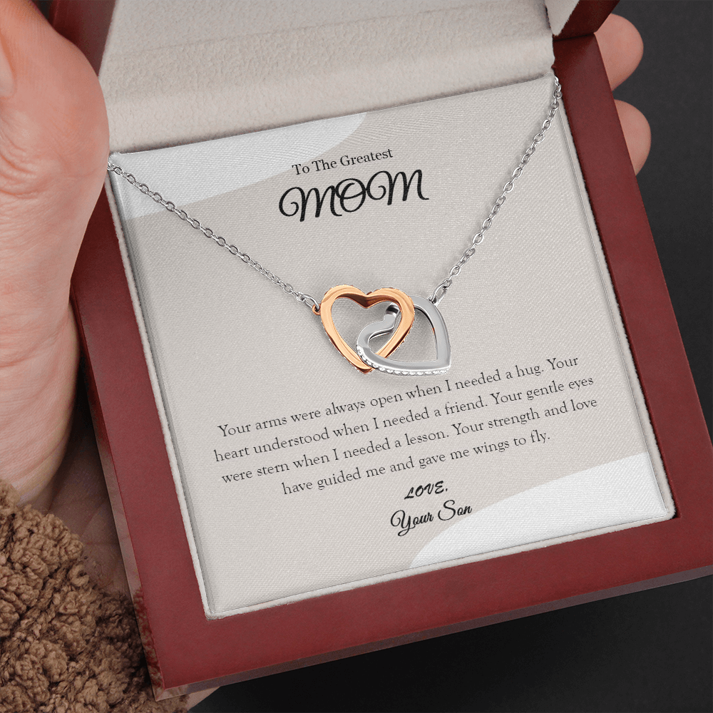 9 Mom daughter 2 trai tim necklace