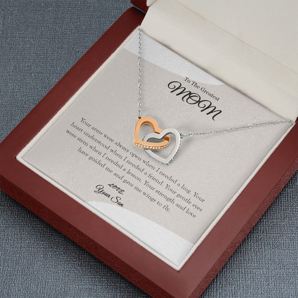 9 Mom daughter 2 trai tim necklace