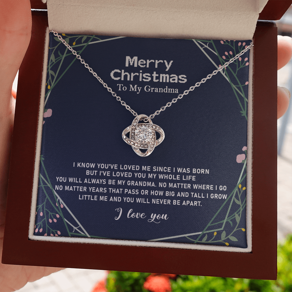 grandma-04 Love Knot Necklaces With Box Card 001