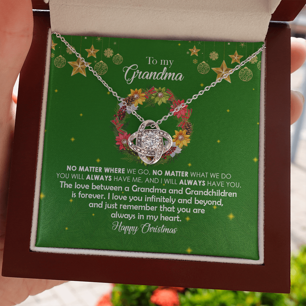 grandma-05 Love Knot Necklaces With Box Card 001