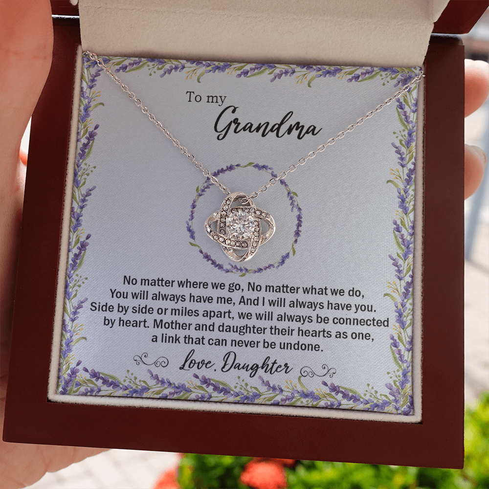 grandma-01 Love Knot Necklaces With Box Card 001