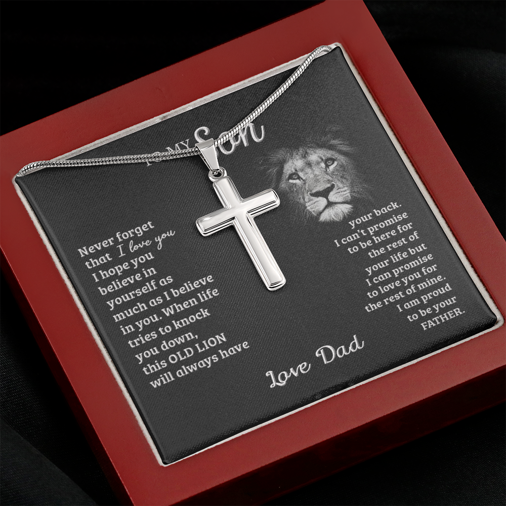 thanhsonlion-03 thanhsonlion-04 Personalized To My Son Gifts From Dad, To My Son, Lion Necklace for Son,  Jewelry Son, Customized Father Son Gifts Love On Birthday Christmas, Anniversary Congratulations Grad, Senior Gift
