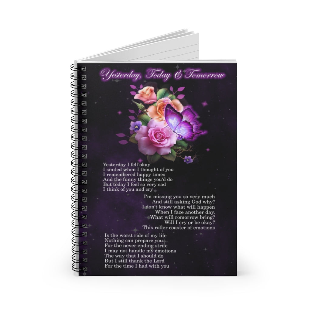 Yesterday, Today and Tomorrow Lyrics Spiral Notebook - Ruled Line Gift On Birthday Inspirational to My Man Woman Family Friend Gift Unisex Awesome Happy Birthday Gift