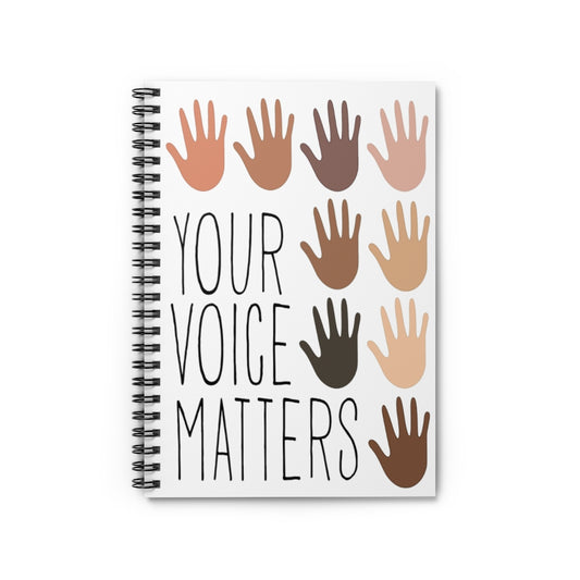Spiral Notebook Inspirational to My Dad Hand Your Voice Matters Paper Print Family Friend Birthday Ruled Line