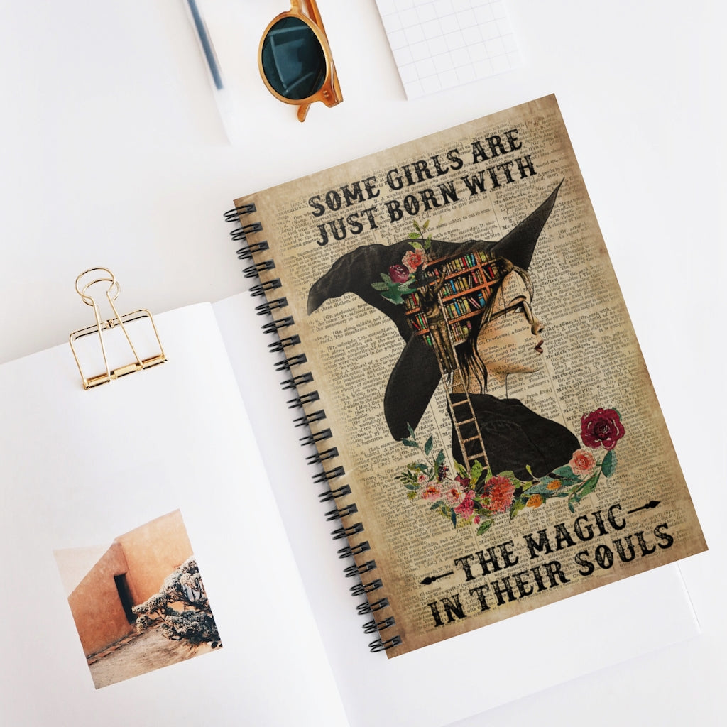 Spiral Notebook - Ruled Line Dictionary Reading Witch Magic Soul Positive Notebook Family Friend Gift Unisex School Smart Spiral Subject College Ruled Notebook Friendly Notebook