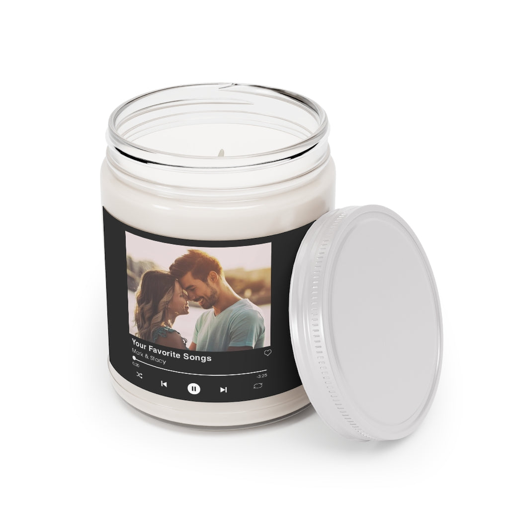 9oz. Custom Song Couples Candle  Personalized Photo Candle