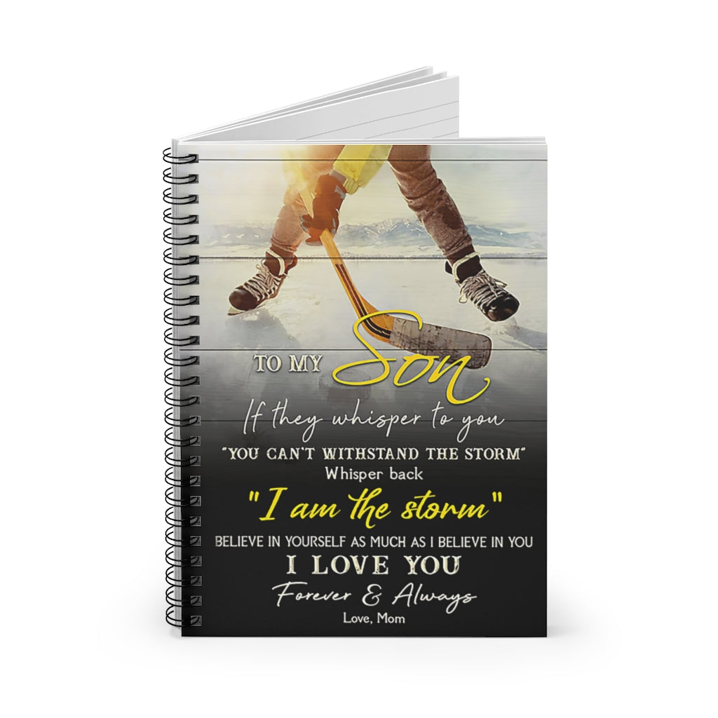 Spiral Notebook Hockey To My Son I Love You Vertical Spiral Bound Notebook 6x8 for Writing Mum Gift Perfect for Office Home School Business Writing & Note Taking