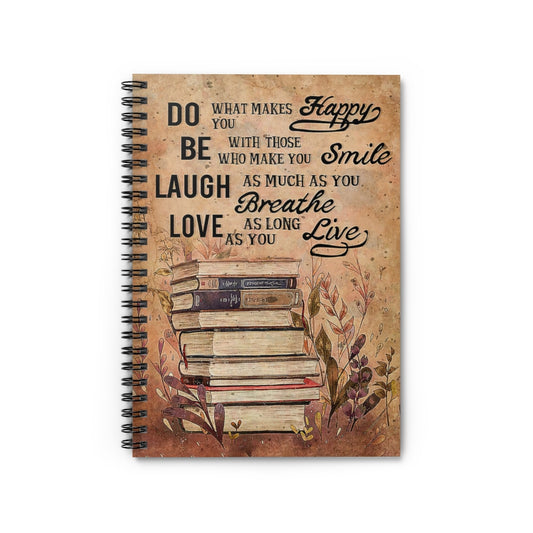 Spiral Notebook BOOK LAUGH LOVE LIVE  BEST GIFT FOR READERS-gigapixel
