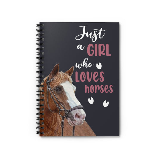 Spiral Notebook - Ruled Line Horses Blanket - JUST A Girl WHO Loves Horses Keepsake Spiral Notebook Gift On Birthday Stationery Gift Personalized Notebook