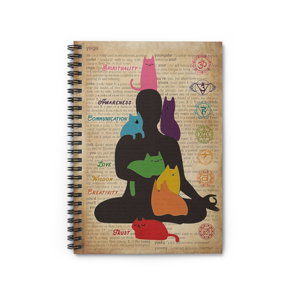 Spiral Notebook Yoga Cat Chakra Meaningful Quote  School Smart Spiral Composit Cover Spiral Organization Boo