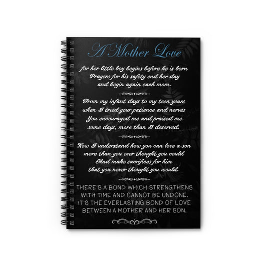 Spiral Notebook A Mother love for her little boy begins before he is born Mother Day Gift Ideas Personalised Notebook